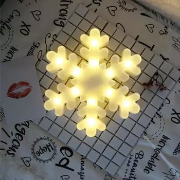 Светодиодная лампа в виде снежинки, светящаяся в темноте, ночник, светящийся 3D-ночник для детской комнаты, вечеринки, свадьбы, Рождества, праздника, домашнего декора белый
