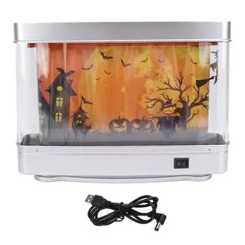 Светодиодная лампа в виде ведьмы, призрака, летучей мыши, тыквы, аквариума, украшения для стола