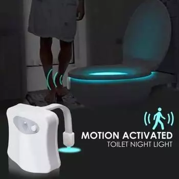 Светодиодная лампа Yousheng Motion Activated Toilet Night Light, простая установка, меняющая цвет ночник для унитаза с датчиком движения