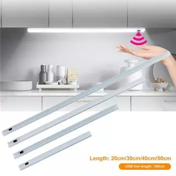 Светодиодная лента 5 В, USB-настольная лампа, ручной переключатель, подсветка, датчик движения, настольный светильник для книги, детский кабинет, кухонный шкаф, лампочка 20 CM теплый белый