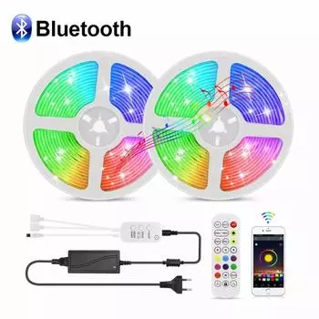Светодиодная лента Bluetooth 5050 RGB SMD гибкая лента Fita RGB светодиодная лента диод DC12V Bluetooth управление с адаптером ЕС или США