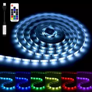 Светодиодная лента Dalugo, водонепроницаемая лента USB, 30 светодиодов, светодиодная лента высокой яркости для телевизора, светодиодная лента с дистанционным управлением, поставляется с простой в использовании декоративной светодиодной лентой IP65 для жиз