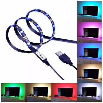 Светодиодная лента DDL Flowing LED 2 м 60 лампочек Водонепроницаемая режущая USB-подключение Цветные автомобильные аксессуары для рождественского декора интерьера и внешнего оформления (От