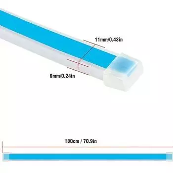 Светодиодная лента для капота автомобиля, постоянный сквозной тип, автомодифицированная передняя фара, обновление, декоративный свет, дневные ходовые огни для автомобиля 120cm синий