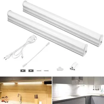 Светодиодная лента для кухни, светодиодная трубка с подсветкой европейского стандарта, 6 Вт, 29 см, настенные шкафы для спальни, гардероб, украшения дома, ночные светильники для шкафа белый