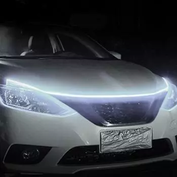 Светодиодная лента для подсветки капота автомобиля Scan Starting, декоративная лампа для капота двигателя 12 В, модифицированные дневные ходовые огни для автомобиля красный