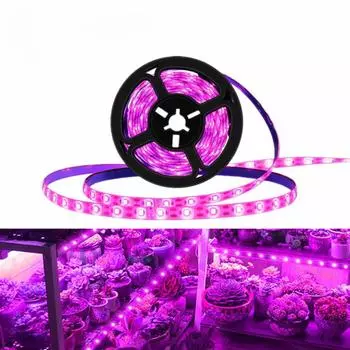 Светодиодная лента для выращивания растений, 5 В, USB светодиод, 1-5 м, полный спектр, водонепроницаемый светодиодный чип для теплицы, палатка для выращивания рассады цветов, гидропоника 1 m&None Waterproof