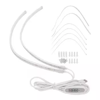 Светодиодная лента для выращивания растений, силиконовая, 60 светодиодов, 4 уровня регулировки яркости, 3000 К, лампа для выращивания растений с таймером памяти