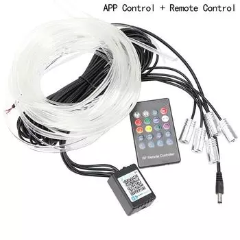 Светодиодная лента Гибкий EL провод RGB пульт дистанционного управления Автоматический декоративный свет Автомобильная атмосферная лампа Освещение салона автомобиля