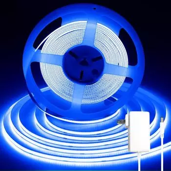 Светодиодная лента iNextStation COB 10 м, световая лента высокой плотности, входное напряжение 24 В, регулируемая яркость, отрезная лента, монтажная ширина 8 мм, лента COB, светло-голубая