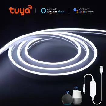 Светодиодная лента Neon LED Strip WiFi USB 5V 120 светодиодов/м с дистанционным управлением, светодиодная лента с регулировкой яркости, работает с Alexa Google Home 1m