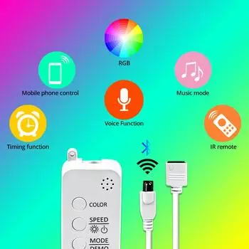 Светодиодная лента RGB 12 В 5050 с синхронизацией музыки и управлением через приложение Bluetooth, гибкая лента RGB 5 м, 10 м, 15 м для декора комнаты, подсветка IP33 not waterproof