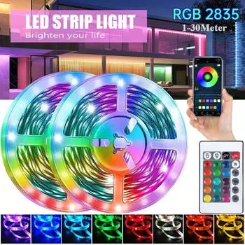 Светодиодная лента RGB 2835 Bluetooth APP ИК-пульт дистанционного управления USB 1M 3M 5M 10M 15M 20M 30M Фестиваль Deco TV Подсветка для дома RGB 2835 &1m