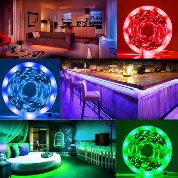 Светодиодная лента RGB 2835 с инфракрасным пультом дистанционного управления, гибкая ленточная лампа 30 светодиодов/м, декоративная лента для праздничного освещения