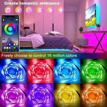 Светодиодная лента RGB 5050 Bluetooth APP ИК-пульт дистанционного управления Гибкая лампа Лента диодная для украшения комнаты для вечеринки на фестивале 1m