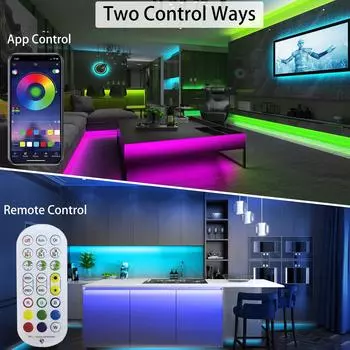 Светодиодная лента RGB 5050 с управлением по Bluetooth, USB, 5 В, RGB, гибкая диодная лента для подсветки телевизора, украшение комнаты 1m
