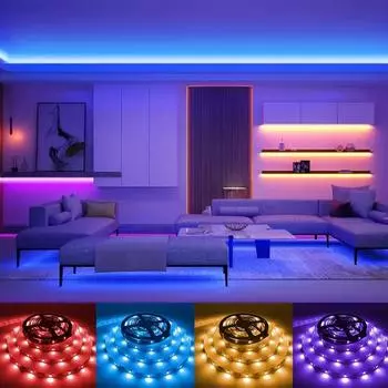 Светодиодная лента RGB 5050 с USB и 3-кнопочным контроллером, идеально подходит для игровых комнат, гостиных и спален, без батареек