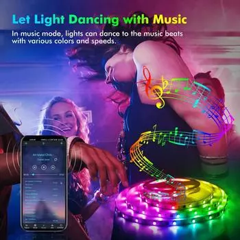 Светодиодная лента RGB 5050 с USB-управлением 5 В и Bluetooth, меняющая цвет, светодиодная лента, гибкая лампа для украшения домашней вечеринки