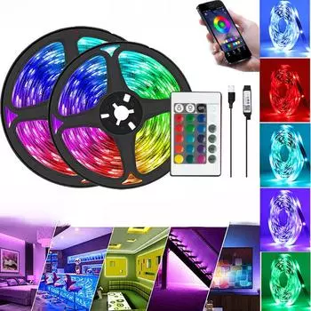 Светодиодная лента RGB 5 В 5050 - 10 м/20 м с инфракрасным и Bluetooth-пультом дистанционного управления для красочного оформления фона 1 meter, 12 lights, three-button controller
