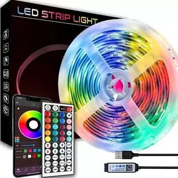 Светодиодная лента RGB 5 В, самоклеящаяся USB-подсветка для телевизора 5050 1m, 3-button line control