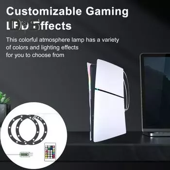 Светодиодная лента RGB для PS5 Slim Disc и Digital Edition, 8 цветов, 400 эффектов, DIY Гибкая игровая консоль, меняющая цвет, декоративная лампа, комплект колец Sets