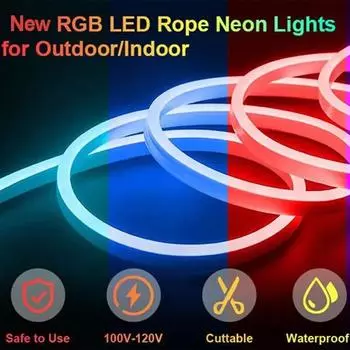 Светодиодная лента RGB Neon IP65 Водонепроницаемая 12 В силиконовая неоновая лампа с лентой Bluetooth-приложением для дистанционного управления телевизором в комнате, подсветка для сада