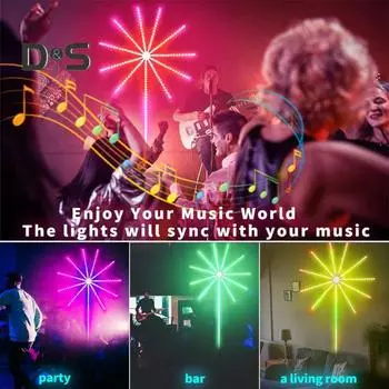 Светодиодная лента RGB с поддержкой Wi-Fi и Bluetooth, интеллектуальная светодиодная подсветка, синхронизация с музыкой, дистанционное управление, рождественские украшения, огни, декор 1 Set