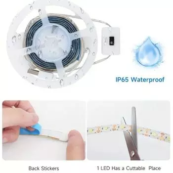 Светодиодная лента с датчиком индукции взмаха руки 60 светодиодов/м светодиодная лента с регулировкой яркости водонепроницаемая USB 2835 5 В рождественское украшение комнаты 1m