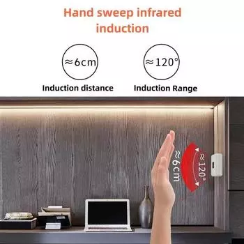 Светодиодная лента с датчиком размахивания рукой DC 5V USB 2835 Подсветка LED TV Кухня Подвесная лампа Светодиодная лента Диодные лампы 1m белый