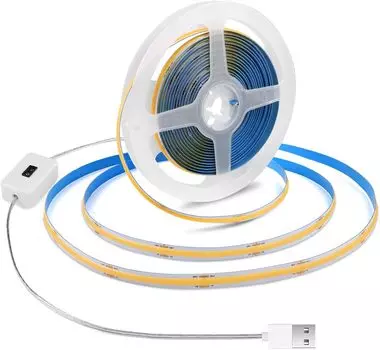 Светодиодная лента с датчиком размахивания рукой DC 5V USB COB подсветка LED TV Кухня Под шкафом Светодиодная лента с диодными лампами 0.5M теплый белый