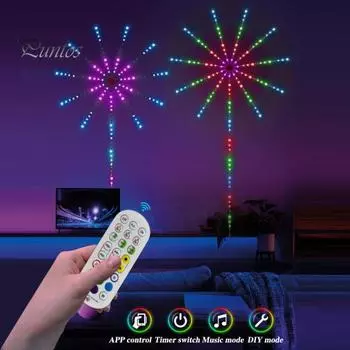 Светодиодная лента с поддержкой Bluetooth, управление через приложение, синхронизация звука и музыки, суперяркие светодиодные огни с несколькими режимами, украшения для вечеринок A