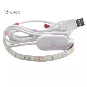 Светодиодная лента с регулируемой яркостью, без мерцания, самоклеящаяся, простая установка, USB-световая лента с функцией Plug-and-Play, офисные принадлежности белый