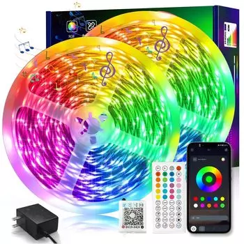 Светодиодная лента Светодиодная лента Светодиодная лента 30M в 2024 RGB 16 миллионов цветов Приложение для дистанционного управления, блокировка Таймер Лента Светодиодная лента 22 типа