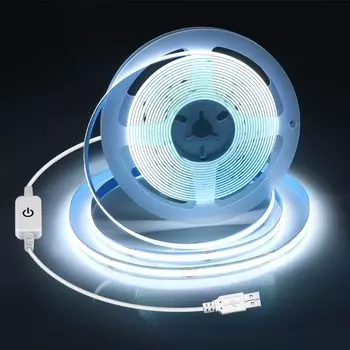 Светодиодная лента USB 1M-5M 5 В 320 светодиодов/м COB сенсорный датчик диммируемая лампа лента DIY подсветка зеркала для телевизора кухня комната ночное освещение 0.5m