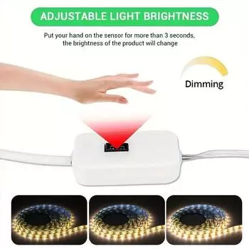 Светодиодная лента USB 1M 5V с датчиком ручного управления 2835 с регулируемой яркостью подсветки телевизора, кухонная лента, гибкая лента под шкафом, ночник