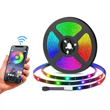 Светодиодная лента USB 5 В 5050 RGB с музыкальной синхронизацией, светодиодная лента 16 миллионов цветов, сменная подсветка телевизора для домашней вечеринки 20 м 1m