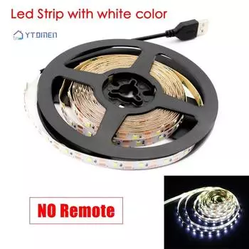 Светодиодная лента USB 5 В, гибкая светодиодная лента IP20 SMD 2835, 60 светодиодов/м, 1–5 м, подсветка телевизора, светодиодная лампа для освещения комнаты 1m