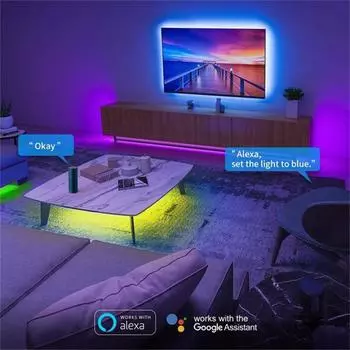 Светодиодная лента WiFi Tuya Smart Life Гибкая лампа USB Настольный экран ТВ Подсветка диодной ленты Поддержка Alexa Google 1m