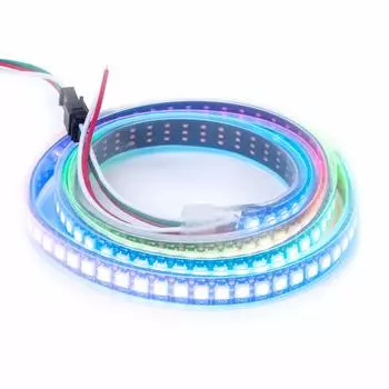 Светодиодная лента WS2812B 5050 SMD RGBIC сплавной провод 1 м 144 светодиода индивидуально адресуемые режущиеся программируемые DC5V Dream полноцветный Neopixel черный PCB