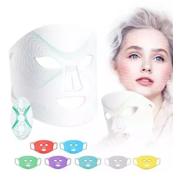 Светодиодная маска для лица Светотерапия 7 цветов Светодиодная сине-красная светотерапия Маска для лица Анти-акне Старение Маска для ухода за кожей Инструмент для лица