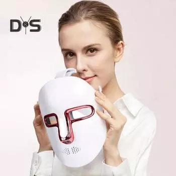 Светодиодная маска для лица, светотерапия, косметический инструмент, 7 цветов, профессиональные многофункциональные многоразовые антивозрастные устройства для лица с твердой кожей для домашнего использования белый