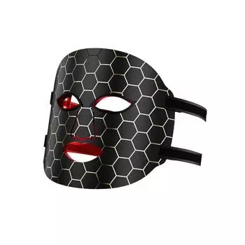 Светодиодная маска, Красный свет, Маска для ухода за кожей лица, Черный One Size чёрный