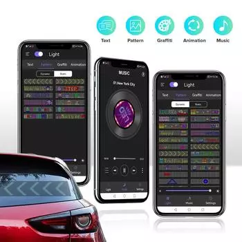 Светодиодная матричная пиксельная панель Bluetooth APP USB 5 В Гибкая адресуемая RGB-панель Граффити Прокрутка текста Анимационный дисплей Автомагазин