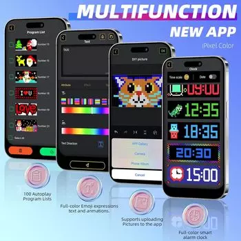 Светодиодная матричная пиксельная панель, прокручивающиеся яркие рекламные светодиодные знаки, гибкая USB 5V светодиодная автомобильная вывеска с управлением через приложение Bluetooth