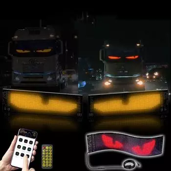 Светодиодная матричная пиксельная панель, прокручивающиеся яркие рекламные светодиодные знаки, управление с помощью приложения Bluetooth, логотип, анимация шаблона автомобиля своими руками