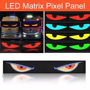 Светодиодная матричная пиксельная панель USB 5V RGB Автомобильный знак Bluetooth App Control Гибкий адресуемый рисунок Граффити Прокручиваемый текст Анимация 1pc