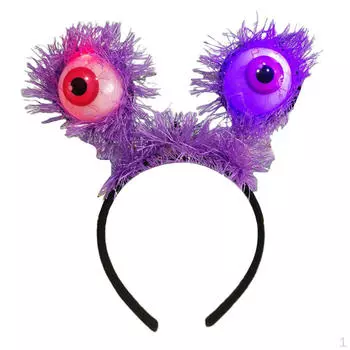 Светодиодная мигающая повязка на голову в виде глаза и паука для вечеринки на Хэллоуин для детей Purple Eyeball