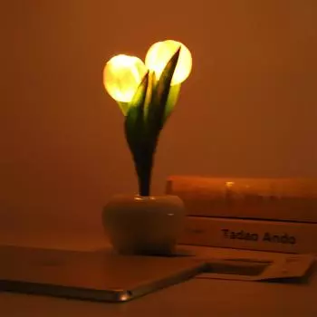 Светодиодная мини-настольная лампа, настольный орнамент, романтическая атмосфера, лампы на прикроватной тумбочке, имитация тюльпана, ночники для дома розовый