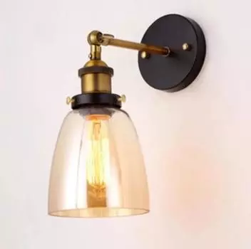 Светодиодная настенная лампа Nordic Vintage Glass Loft Retro Industrial Lighting Fixture Sconce Aisel Hallway Bedside Bar Decor Lights 1pc чёрный