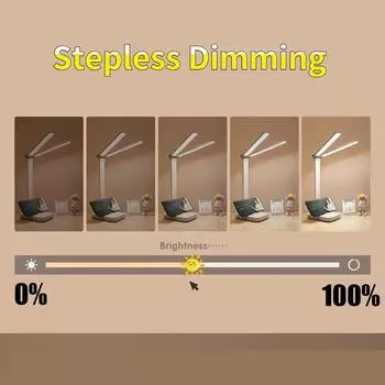 Светодиодная настольная лампа, 3 уровня, сенсорный ночник с регулируемой яркостью, USB перезаряжаемая защита глаз, складная настольная лампа для спальни, прикроватная тумбочка